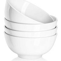 DOWAN 22oz Porcelain Soup/Cereal Bowls - 4 Packs, White