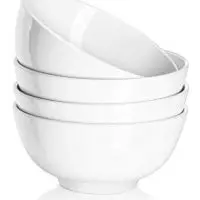 DOWAN 22oz Porcelain Soup/Cereal Bowls - 4 Packs, White