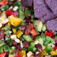 texas caviar with tortilla chips