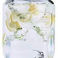 Estilo Glass Single Mason Jar Beverage Drink Dispenser With Leak Free Spigot, 2 Gallon