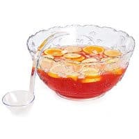 Premium Quality Plastic Punch Bowl With Ladle - Large 2 Gallon Bowl With 5 oz Ladle by Upper Midland Products