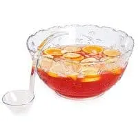 Premium Quality Plastic Punch Bowl With Ladle - Large 2 Gallon Bowl With 5 oz Ladle by Upper Midland Products