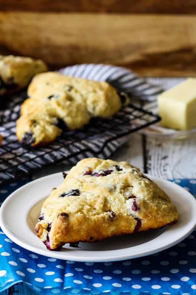 two blueberry chocolate scones