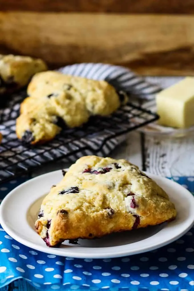 two blueberry chocolate scones