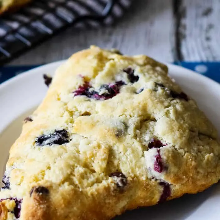 close up photo of blueberry chocolate scone