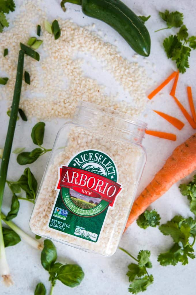 jar of RiceSelect arborio rice with one pot spicy Thai rice ingredients