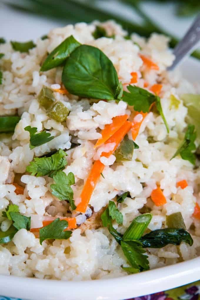 one pot spicy Thai rice in a bowl