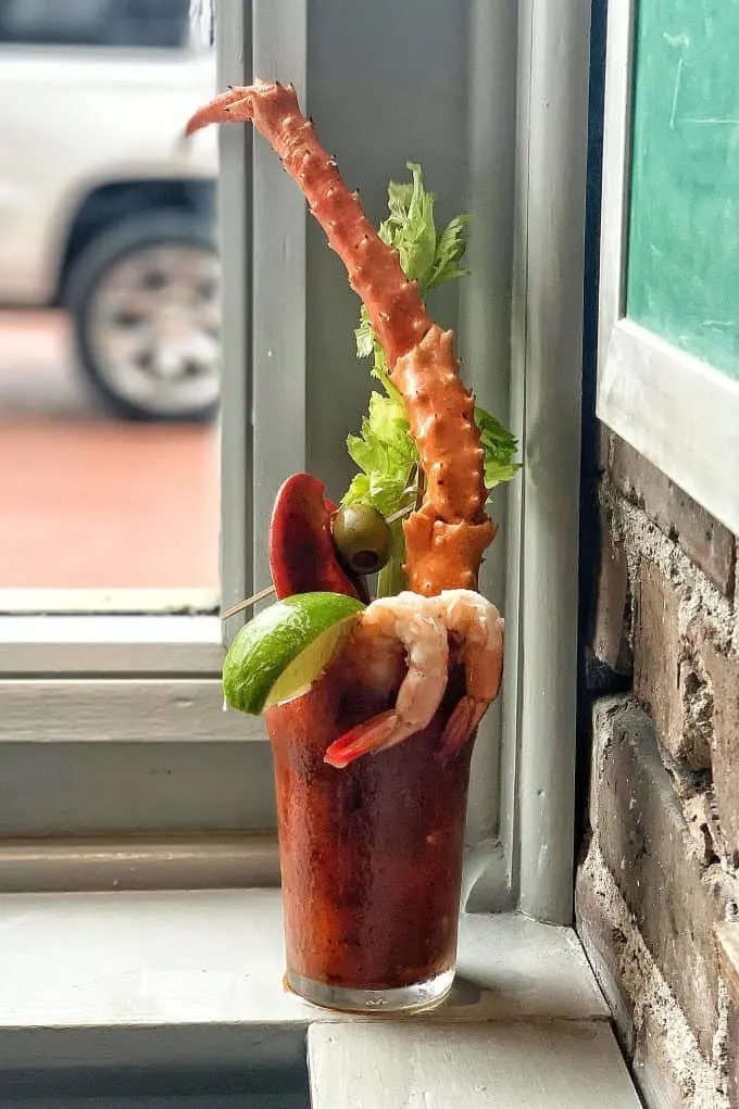 The Best Downtown Charleston Restaurants - The Darling Oyster Bar crab leg bloody mary