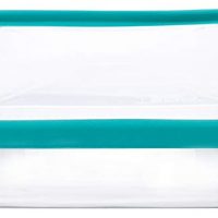 Anchor Hocking 8-InchSquare Glass Baking Dish with Teal TrueFit Lid