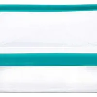 Anchor Hocking 8-InchSquare Glass Baking Dish with Teal TrueFit Lid