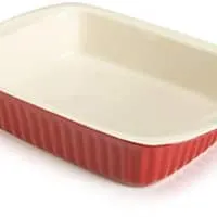 Good Cook 2.5 Quart Rectangle Ceramic Dish, Red