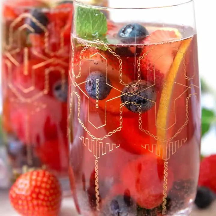 two glasses of berry rosé sangria