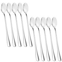 Long Handle Stirring Spoon, DaKuan Set of 10 Stainless Steel Mixing Spoon for Iced Tea, Coffee, Cocktail, Milkshake, Cold Drink