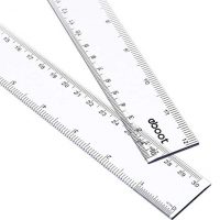 2 Pack 12 Inches Clear Plastic Ruler Straight Ruler Plastic Measuring Tool for Student School Office