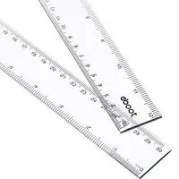 2 Pack 12 Inches Clear Plastic Ruler Straight Ruler Plastic Measuring Tool for Student School Office