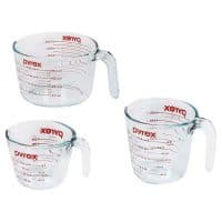 Pyrex Measuring Cups, 3-Piece, Clear