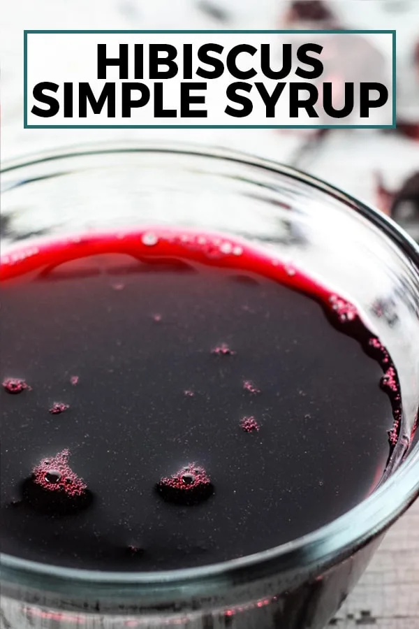 hibiscus simple syrup Pinterest image