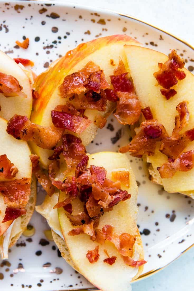 Bacon Brie Apple Crostini » The Thirsty Feast by honey and birch
