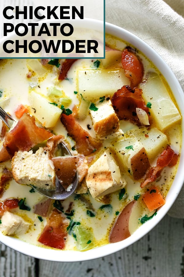 chicken potato chowder Pinterest image