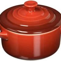 Le Creuset Stoneware Petite Round Casserole, 8-Ounce, Cerise (Cherry Red)