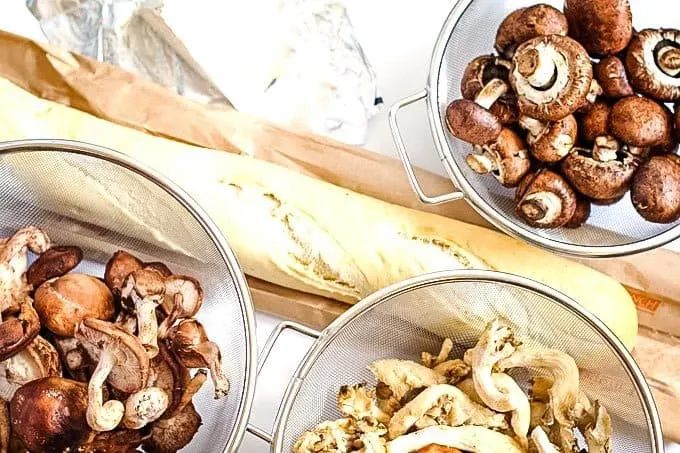 mixed fresh mushroom casserole ingredients