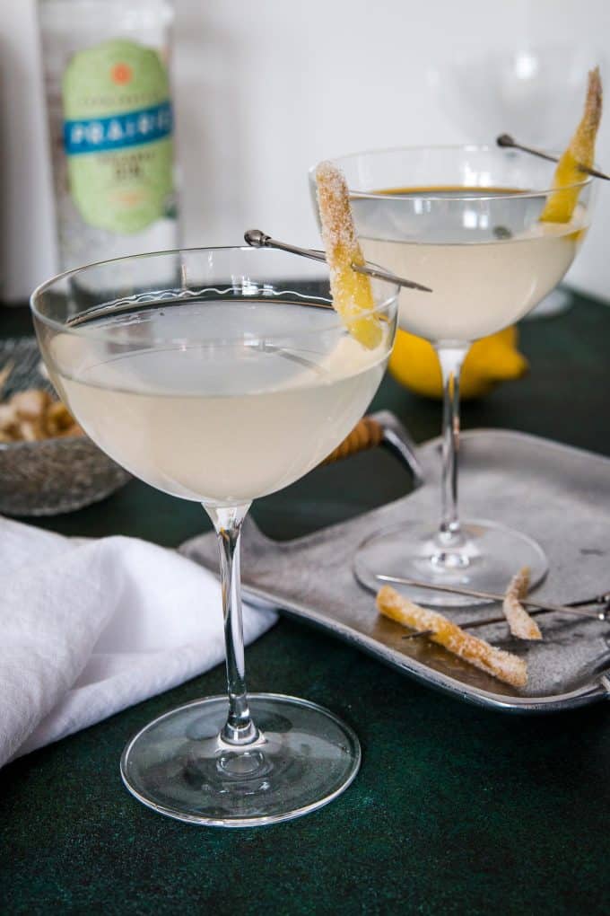 two gin ginger martinis