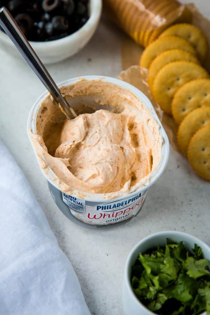 seasoned whipped cream cheese made in the original container