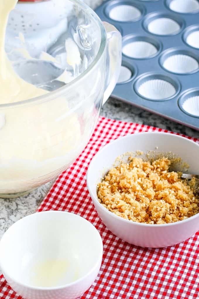 crushed cookies mixed with melted butter