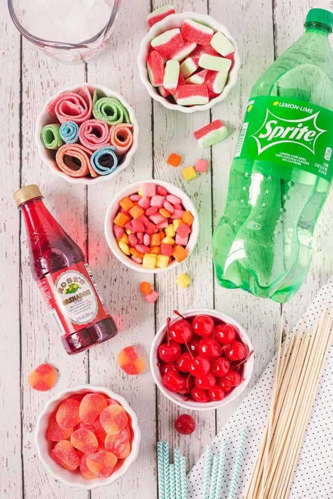 overhead photo of shirley temple ingredients