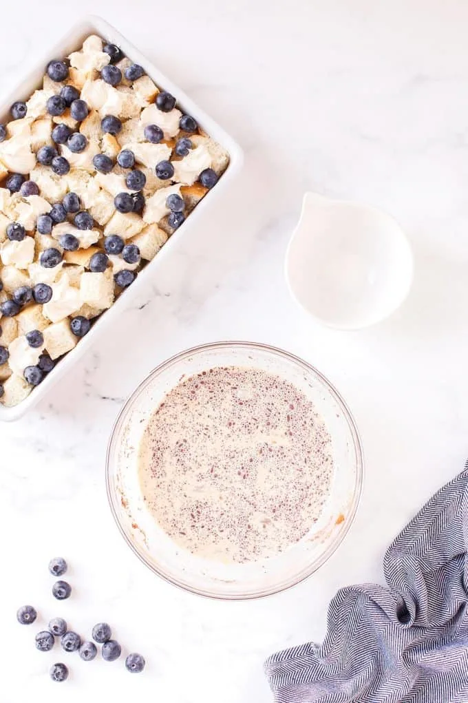 egg bath for the breakfast French toast casserole