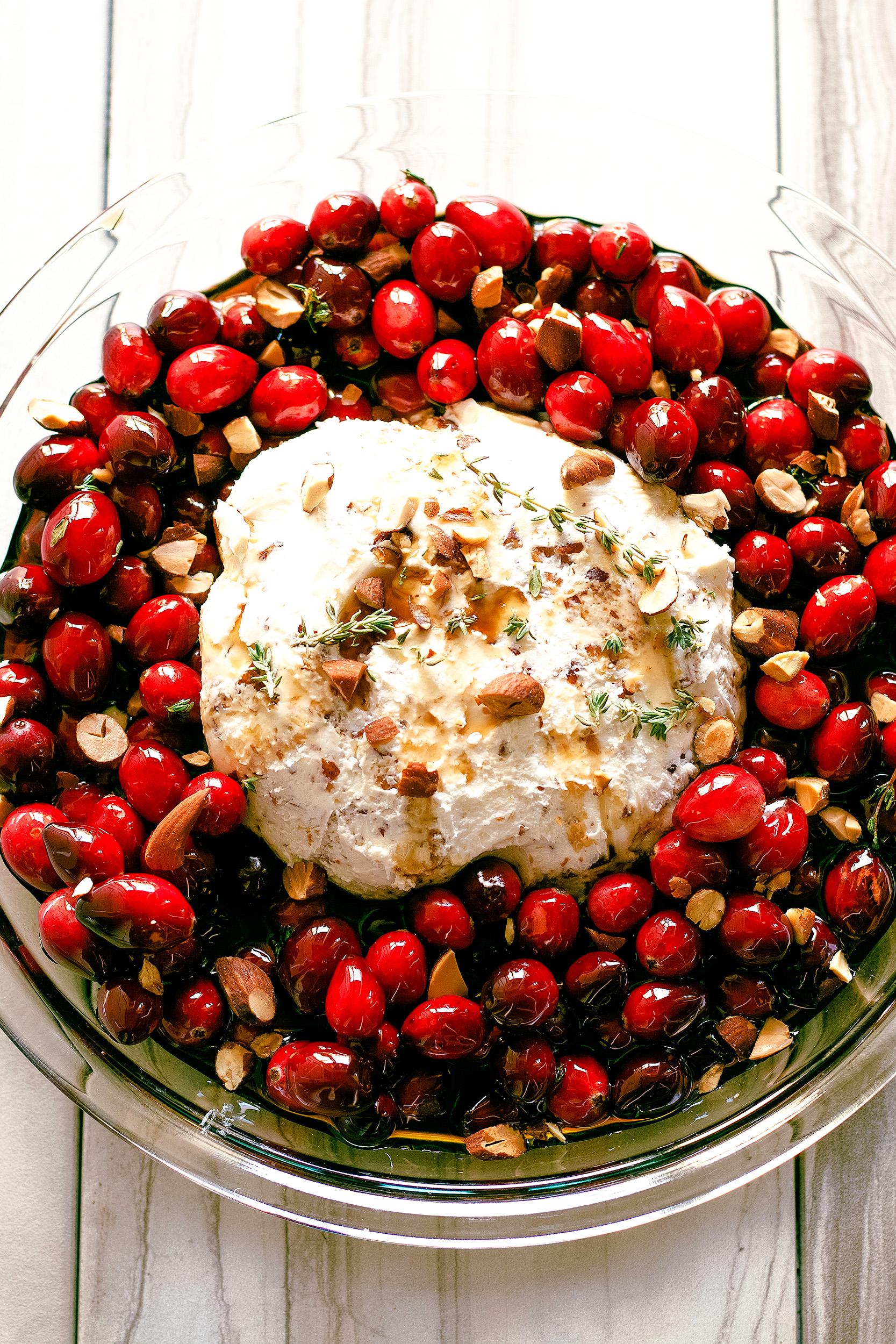 baked goat cheese roasted cranberry appetizer assembled