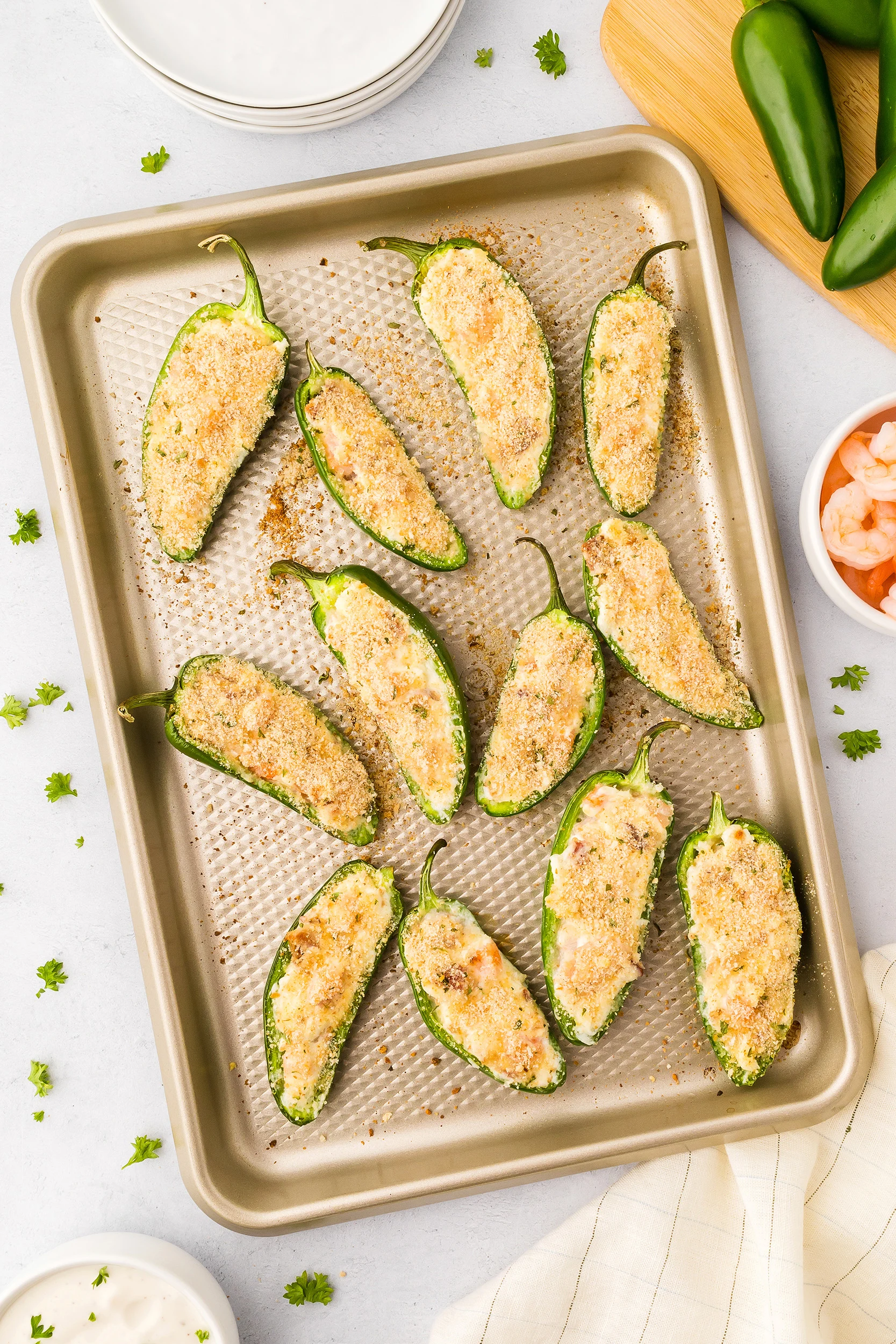 12 stuffed jalapeño poppers