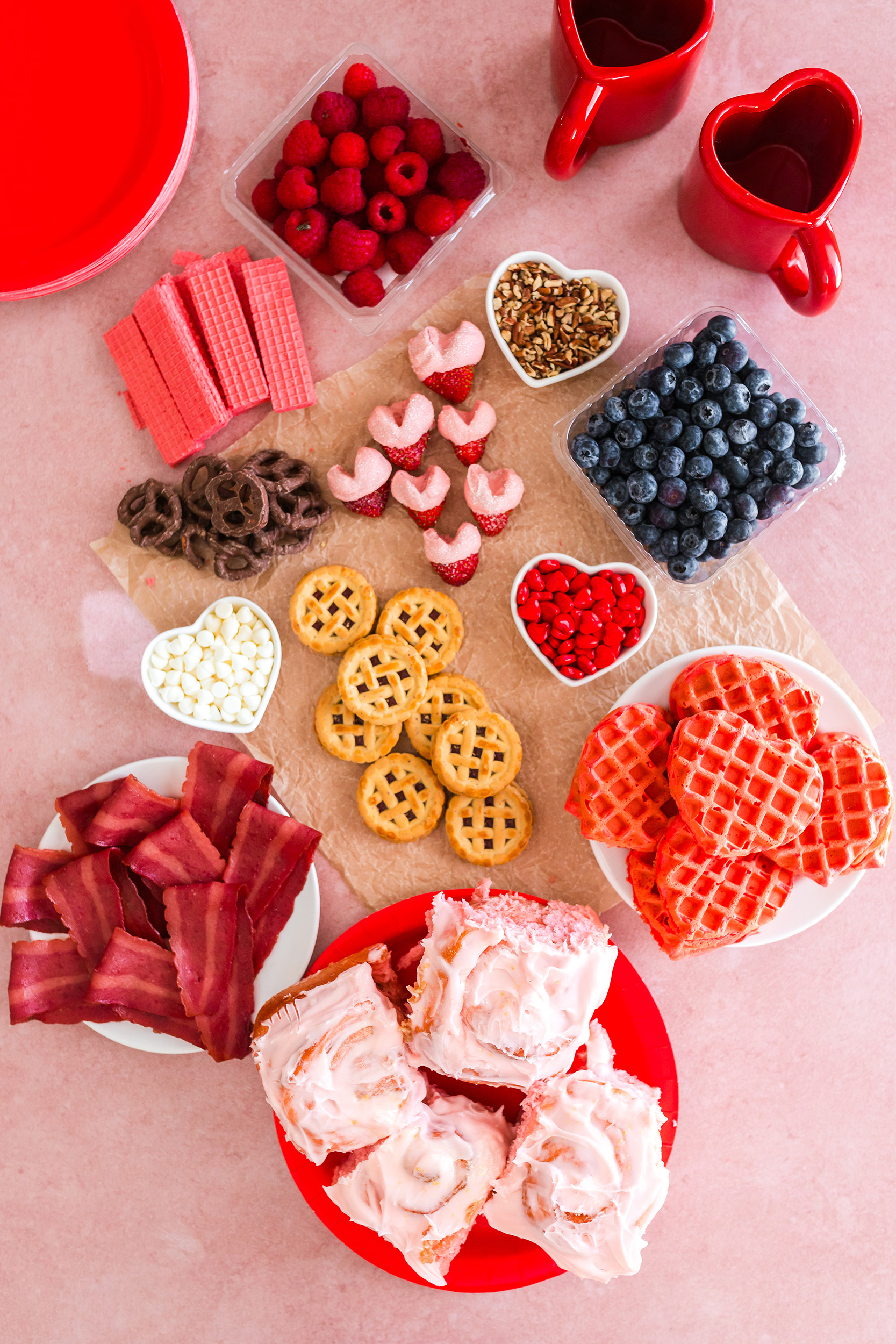 Valentine's Day charcuterie board items